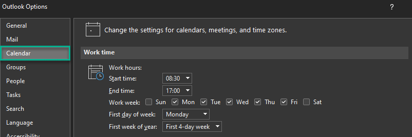 My top 5 outlook calendar settings 2022 Code speedlane